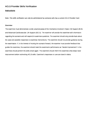 ACLS Provider Skills Verification
