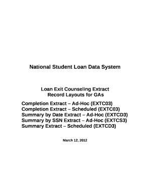 Completion Extract Scheduled (EXTC03)