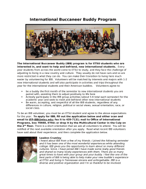 International Buccaneer Buddy Program