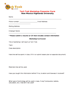 * Please submit a resume or C/V that includes contact information