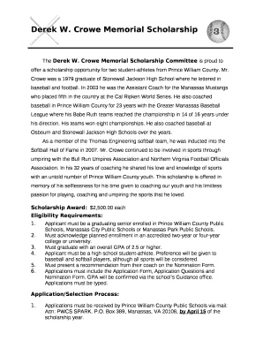 Crowe Memorial Scholarship