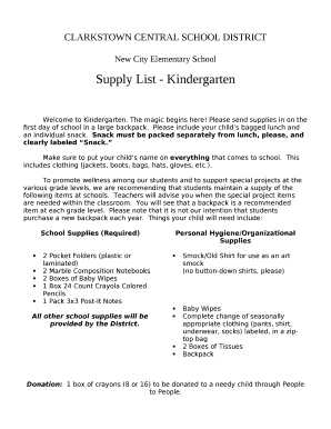 Kindergarten Supply List : Page 3/10 : Rechercher.Top