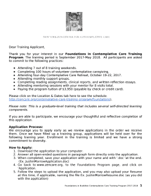 Dear Training Applicant,