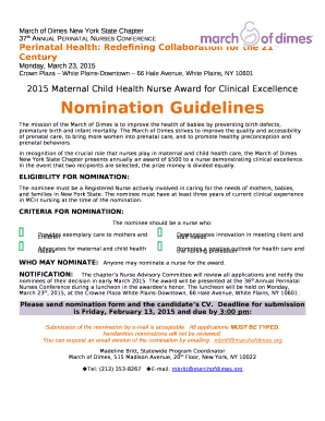 2015 Maternal Child Health Nurse Award for Clinical Excellence