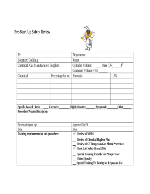 Pre-Start Up Safety Review
