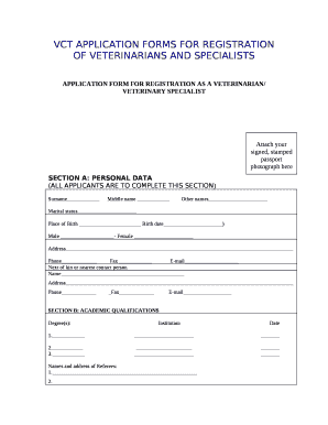 Vct register form