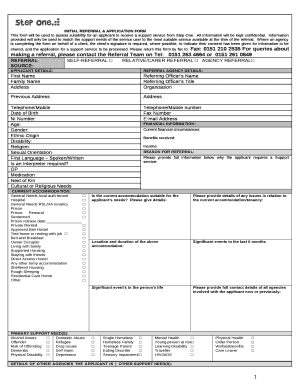 INITIAL REFERRAL & APPLICATION FORM