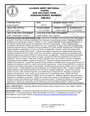 ANNOUNCEMENT NUMBER:14B-012