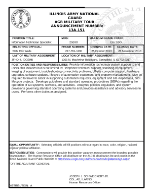 ANNOUNCEMENT NUMBER:13A-151