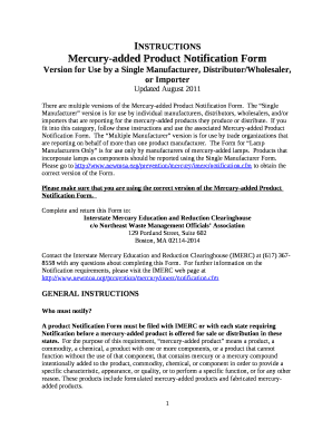 Mercury-added Product Notification Form