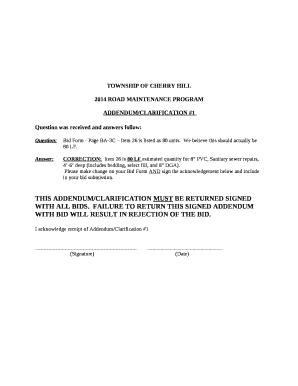 ADDENDUM/CLARIFICATION #1