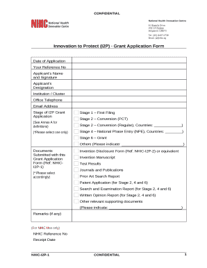 Innovation to Protect (I2P) Grant Application Form