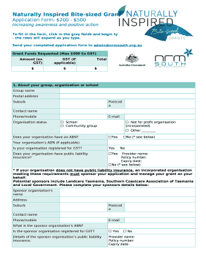 Application Form: $200 - $500