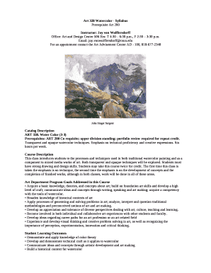 Art 328 Watercolor - Syllabus
