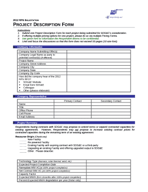 If offering multiple pricing options for one project, please do so via multiple Pricing Forms