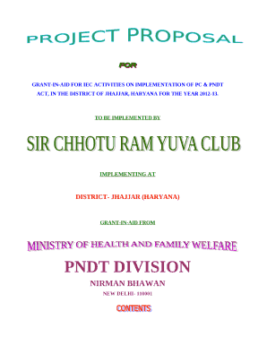 GRANT-IN-AID FOR IEC ACTIVITIES ON IMPLEMENTATION OF PC & PNDT ACT, IN THE DISTRICT OF JHAJJAR, HARYANA FOR THE YEAR 2012-13