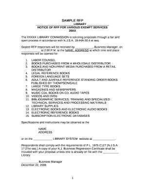 The XXXXX LIBRARY COMMISSION is soliciting proposals through a fair and open process in accordance with N