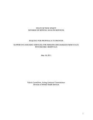 SUPPORTIVE HOUSING SERVICES FOR PERSONS DISCHARGED FROM STATE PSYCHIATRIC HOSPITALS