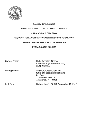 SENIOR CENTER SITE MANAGER SERVICES