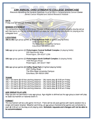 13th ANNUAL OHIO STINGRAYS COLLEGE SHOWCASE