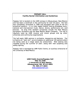 Facility Rental Information and Guidelines