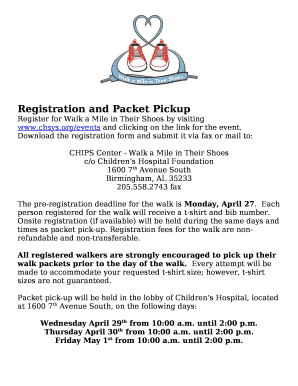 Registration and Packet Pickup