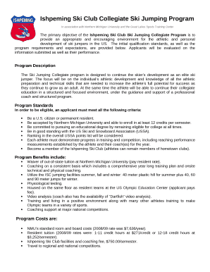 Ishpeming Ski Club Collegiate Ski Jumping Program