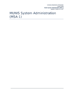 MUNIS System Administration (MSA-1)
