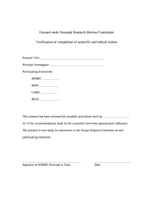 Harvard-wide Neonatal Research Review Committee