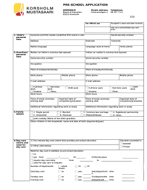 Day care centre/family day care area