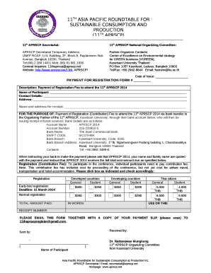 PAYMENT FOR REGISTRATION FORM #
