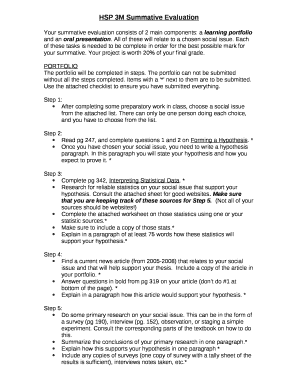 HSP 3M Summative Evaluation