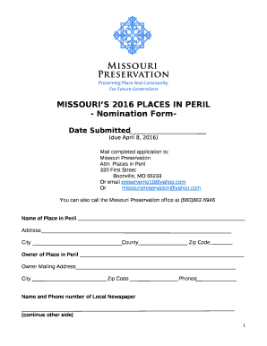 Nomination Doc Template Pdffiller Nomination Doc Template Pdffiller