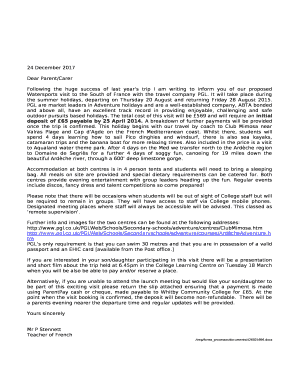 Following the huge success of last years trip I am writing to inform you of our proposed Watersports visit to the South of France with the travel company PGL