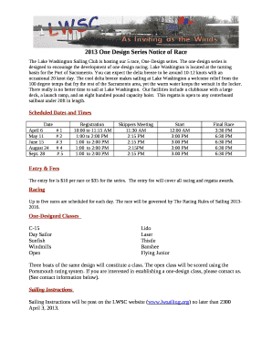 One-Designed Classes - Lake Washington Sailing Club