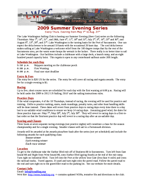 Evening from May 7th to Aug