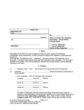Washington State Courts - Court Forms - Vacating/Sealing Records