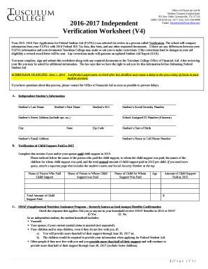 The school will compare information from your FAFSA with 2014 Federal IRS Tax data, this form, and any other requested documents