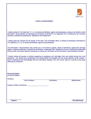 I hereby authorize The DataFlow FZ LLC, its authorized affiliates, agents and subsidiaries, acting on its behalf to verify information, documentation and background verification presented on my application form including but not limiting to