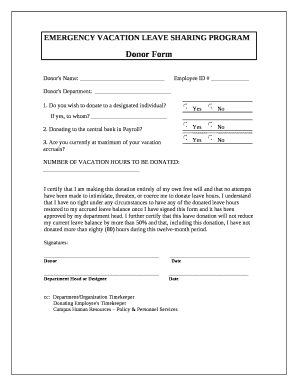 EMERGENCY VACATION LEAVE SHARING PROGRAM