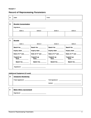 Record of Reprocessing Parameters