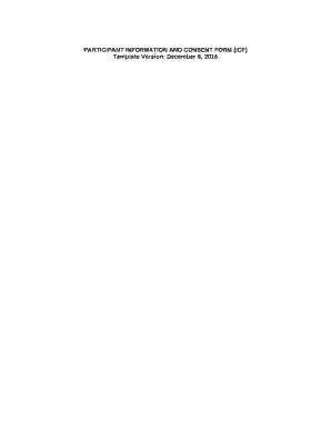 PARTICIPANT INFORMATION AND CONSENT FORM (ICF)