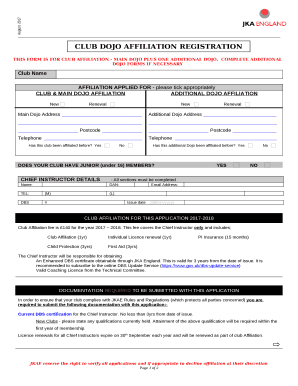 COMPLETE ADDITIONAL DOJO FORMS IF NECESSARY