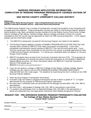 NURSING PROGRAM APPLICATION INFORMATION -