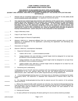 TIER THREE CHECKLIST