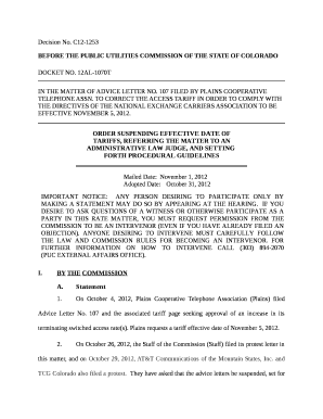 107 FILED BY PLAINS Cooperative TELEPHONE Assn