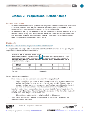 Lesson 2:Proportional Relationships