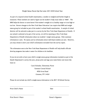 Weight Status Parent Opt Out Letter 2017-2018 School Year