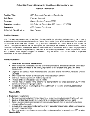 Position Title:CSP Outreach & Recruitment Coordinator