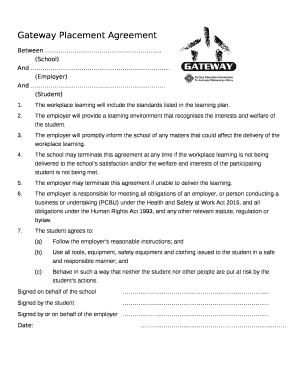 Gateway Placement Agreement